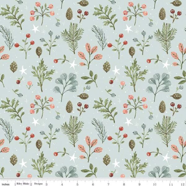 Magical Winterland Foliage Blue