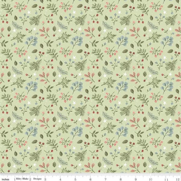 Magical Winterland Foliage Green