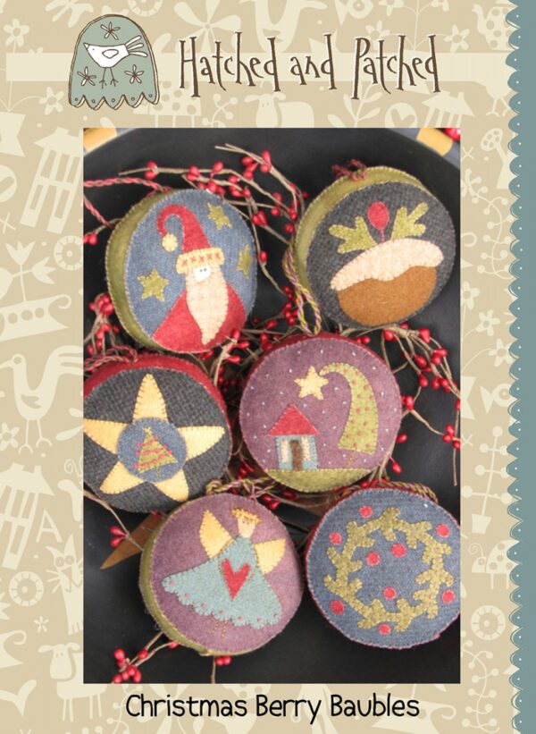 Christmas Berry Baubles pattern by Anni Downs of Hatched & Patched