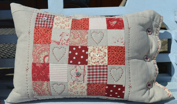 Cowslip Red Patchwork Cushion Fabric Kit