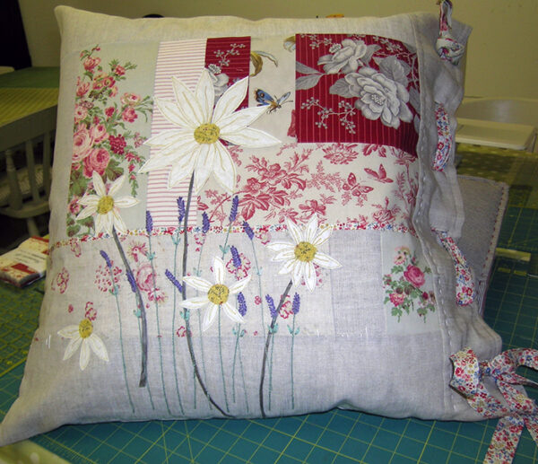 Daisy and Lavender Cushion Fabric Kit by Jo Colwill