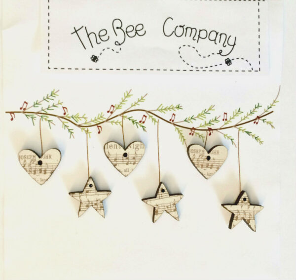 Silent Night Christmas Heart Buttons