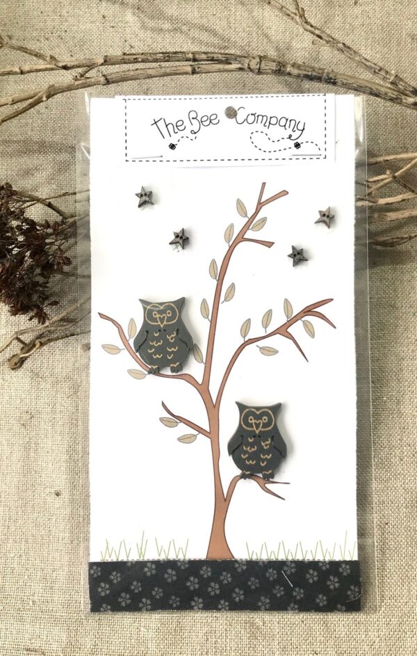 Owls & Stars Wooden Buttons