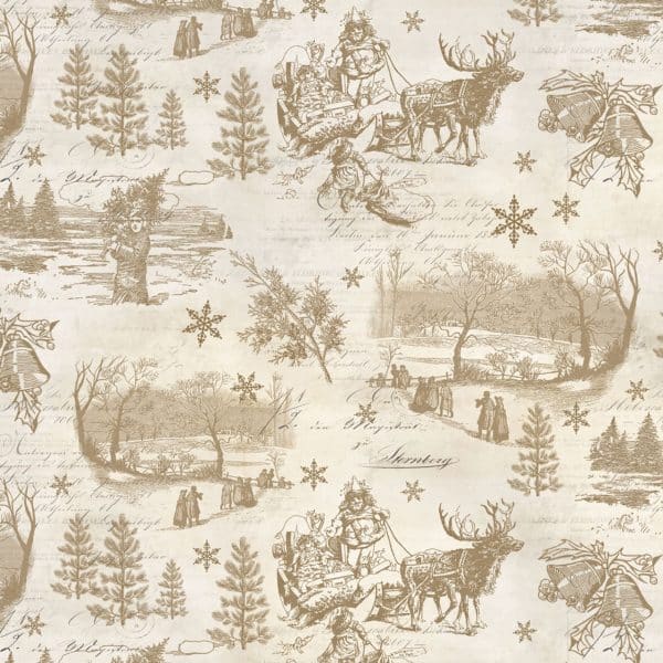 Light Caramel Christmas Toile